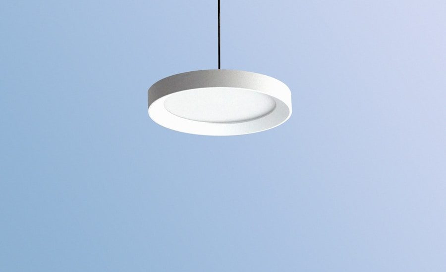 Photo Simple white flying saucer ceiling lamp suitable for childrens room