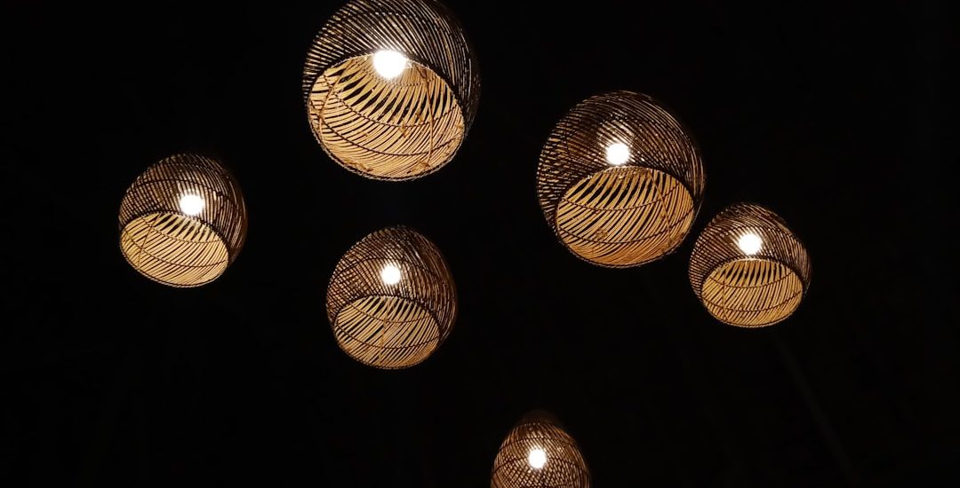Photo bamboo pendant lighting